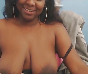 Ebony Super Messy Blowjob And A Lot Of Spit On Mega Tits