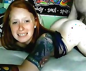 Scrumptious little ginger banged on a sex tape